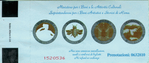 Ticket back for the Galleria Borghese Ticket back for the Galleria Borghese