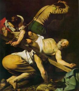 Crucifixion of St. Peter, Caravagio Crucifixion of St. Peter, Caravagio, located in San Maria del Popolo