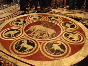 A zodiac from the floor of the Duomo