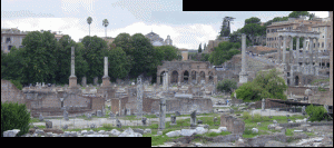 A view of the remains of the Forum