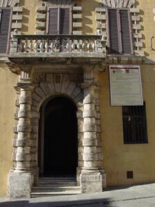 The original door to Monti di Pasche di Siena