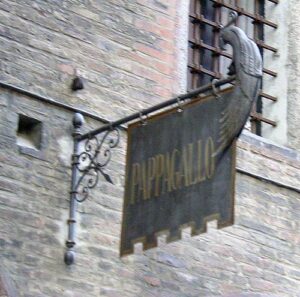 The street sign for Pappagallo