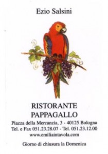 Business card for Pappagallo (front)