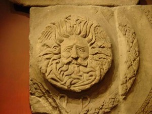 The centerpiece of the pediment of the temple at the baths The centerpiece of the pediment of the temple at the baths
