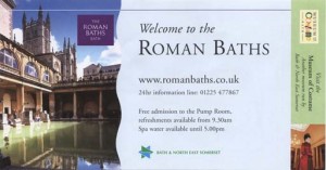The ticket for the Baths in Bath (front) The ticket for the Baths in Bath (front)
