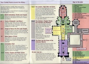 The key things to see within the Abbey, copied from the brochure The key things to see within the Abbey, copied from the brochure