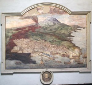 A map of Catania from inside the Duomo 