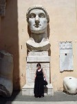 Aviva with the bust of Constantine Aviva with the bust of Constantine