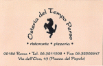 The business card for Osteria del Tempo Person The business card for Osteria del Tempo Person