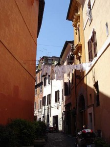 This is what the streets look like in Trastevere This is what the streets look like in Trastevere