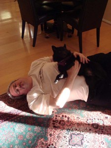 Iggy On Daddy Iggy laying on me