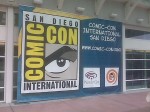 A banner for ComicCon outside the Convention Center