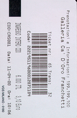 Ca' d'Oro Ticket Back Ca' d'Oro Ticket Back