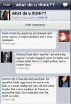 The comments screen The comments screen