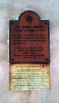 Plaque on the front of the Mission