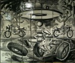 A very cool tile mosaic, can't remember where we saw this