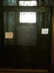 Ironwork at the entrance to the elevator