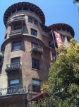 Two turrets on the building