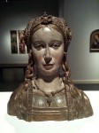 The face of the wooden woman bust The face of the wooden woman bust