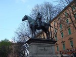 A statue of Garibaldi, a hero of the unification of Italy
