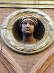 Ceramic head on facade
