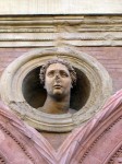 Ceramic head on facade