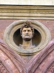 Ceramic head on facade