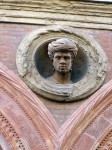 Ceramic head on facade