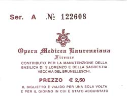 Ticket for San Lorenzo Ticket for San Lorenzo