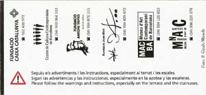 Casa Mila ticket rear