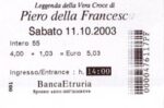 The back of the ticket for the della Francesco frescos