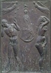 A detail of one panel of the doors - the expulsion