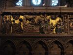 Section of the interior wood decoration