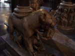 A lion with cub, detail from the pulpet
