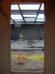 A window through the wall on a construction site on El Paseo in Palm Desert