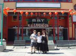 Brian, Lil and Aviva in front of a store in Chinatown
