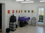 Aviva's latest work in one corner of her studio