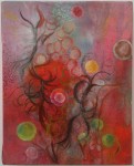 "Pink Fizzy," Aviva Kramer, Acrylic on canvas, 8 in x 10 in, 2010