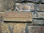 The high water mark for the 1966 flood, at about 10 feet up