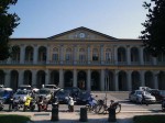 The front of the train station