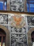 The Medici emblem painted on a building