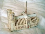 A paper sculpture of Notre Dame