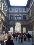 The base of the U of the Uffizi facing the Arno