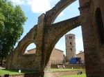 A very early buttress design holds up the walls