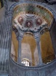 One of a pair of newer frescoes inside the basilica
