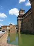 A tower and part of the moat around Este Castle