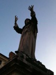 The statue of Savanarola, who was born in Ferrara