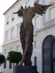 An interesting winged statue in Bergamo