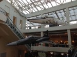 Two jets hanging in the main lobby