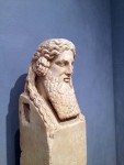A closeup of the Hermes's head